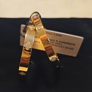 Piper.K Gold Bangle Bracelet Set Of 2 Stainless Steel  Bangles